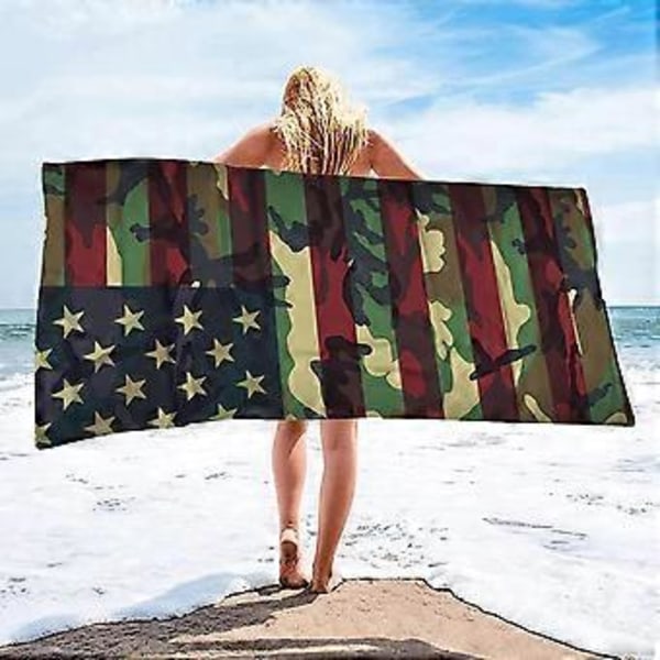 Strandhandduk Hud Flagga USA Badhandduk Mikrofibertyg Strandhandduk Ins Stil