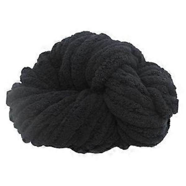 Tjockt Chunky Garn, Vikt Garn Handstickning Armstickningsgarn, DIY Handstickat Garn Bulky Garn Tröjor Hattar Hantverk Halsduk Svart Black