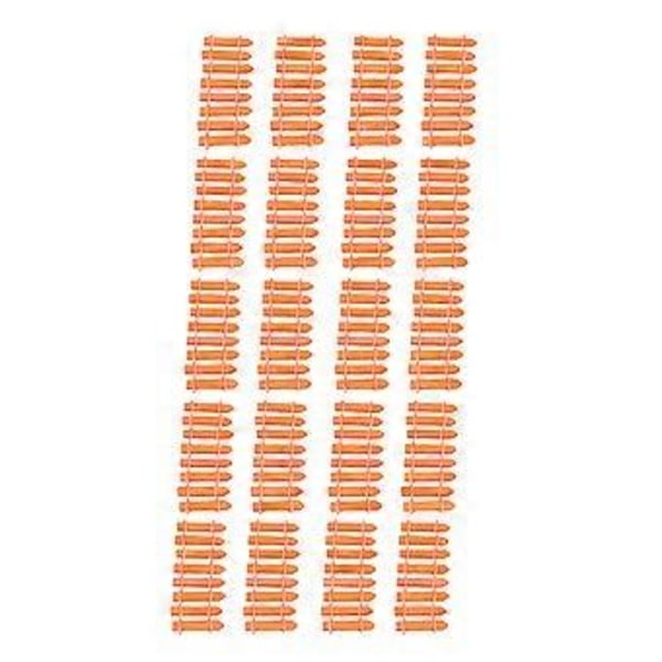20 st Miniatyr Böjbara Små Staket för Hemträdgård Växtkruka DIY Projekt Mikro Landskapsarkitektur Orange