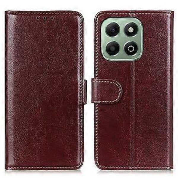 För Honor X6b 4G Fodral Crazy Horse Textur PU Läder Telefonställ Skydd Style D