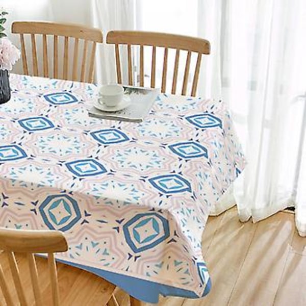 Bordsduk, rektangulär bordsduk i polyester, spillsäker och vattentät för middagsbuffé, extra mjukt och tjockt tyg, skrynkelfri (78 tum)