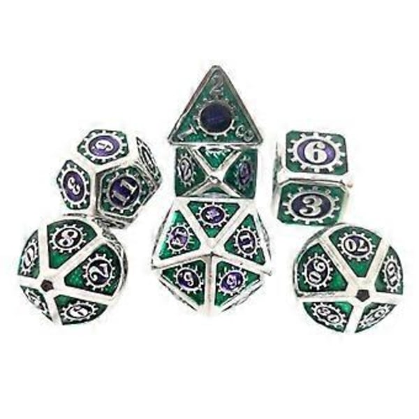 7 stk./pakke Polyhedral Zinklegering til Drageskæl DnD RPG Brætspil Terninger (21) 21