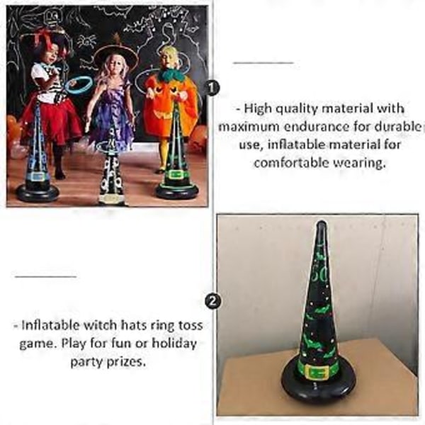 1 Sett Oppblåsbar Ring Leke Halloween Fest Spill Ferie Heksehatt Leker