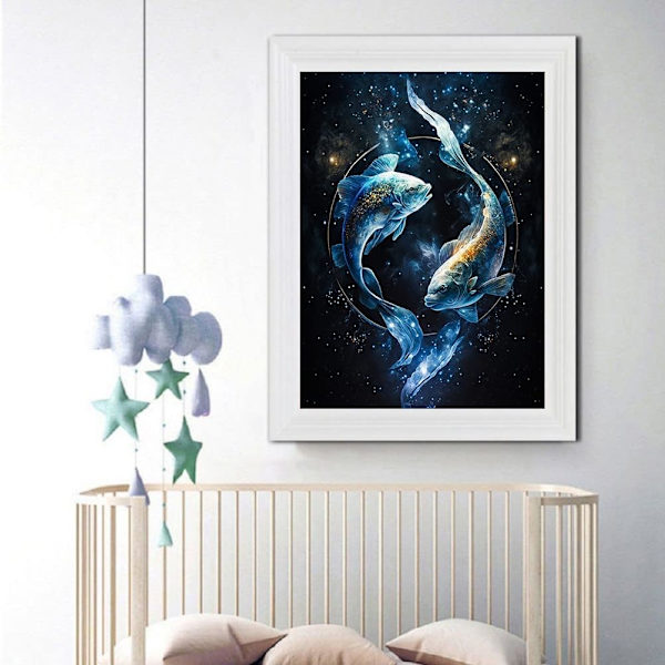 30x40cm 5D timanttimaalaussetti Kalat Tähdistöt DIY Täysi R