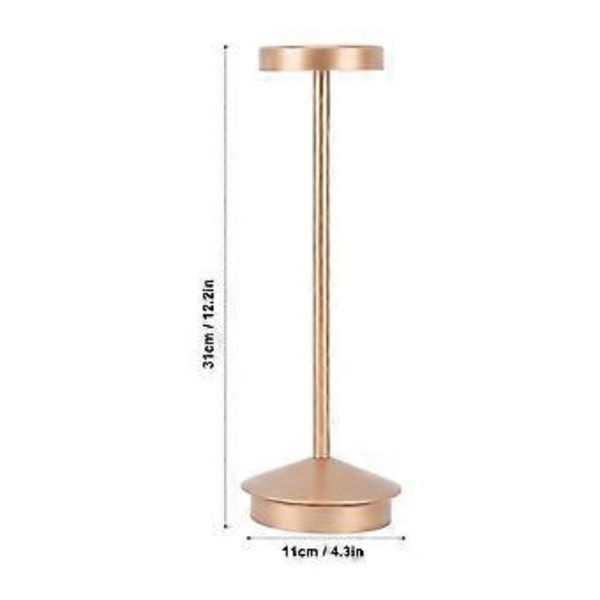 Latautuva LED-pöytälamppu 2000mAh Langaton Akulla Toimivat Metalli Yöpöydän USB-C Työpöydän Valo Kannettava 3 Tilaa Himmennettävä Rose Gold