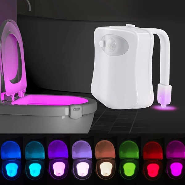 Toiletlys bevægelsessensor, 1 pakke, toilet natlampe, 16-farve