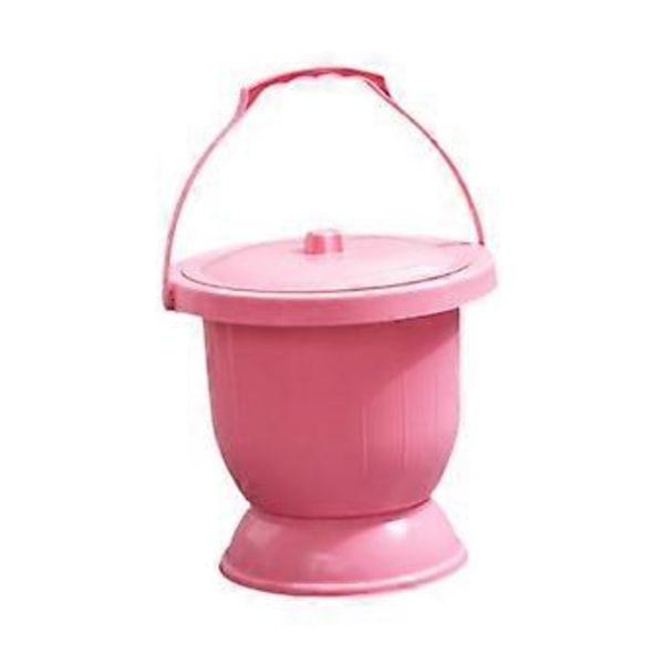 Pottskål Spottkopp med Lock Förtjockad Urinflaska Nattpotta Bärbar Spottkopp Pottsskål för Camping Barn Vuxna (Rosa L) Pink L