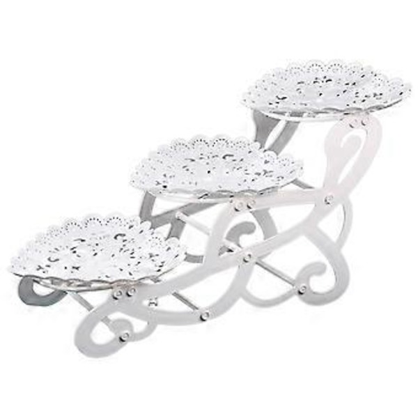 3-lags serveringsstativ, etagere til dessertkage, cupcake-tallerken, bordholder til bryllup, fødselsdagsfest Type E