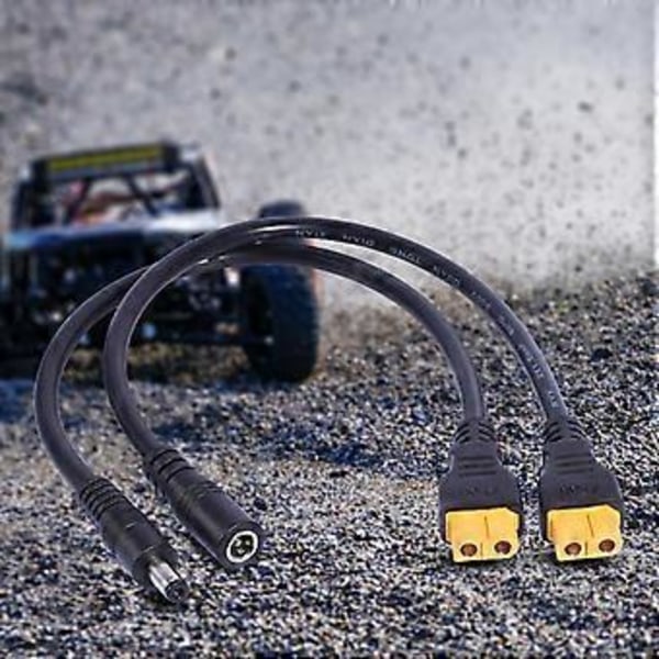 Plugs And Play XT60 til DC5.5x2.1mm/DC5.5x2.5mm Ladekabel til Solpanel og FPV Skærme Strømforsyningsledning 5.5x2.5mm male