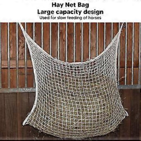 Hønetpose PE Vævet Reb Mesh Hulpose Heste Slow Feeder Foderopbevaringspose Hvid 120x90cm / 47,2x35,4in