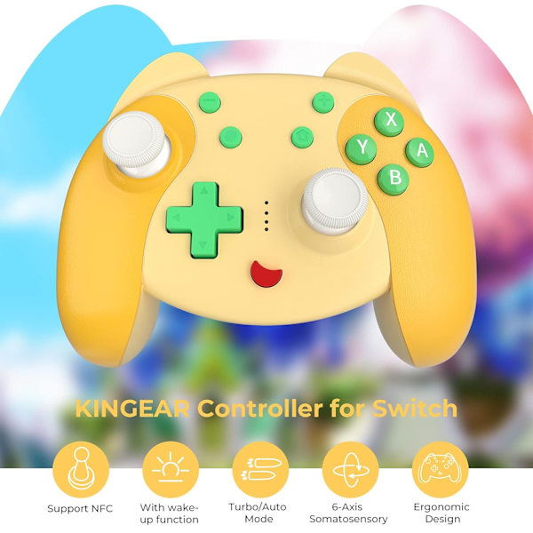 Trådlösa Switch-kontroller - Gula - Kompatibla med Nitendo-Anima