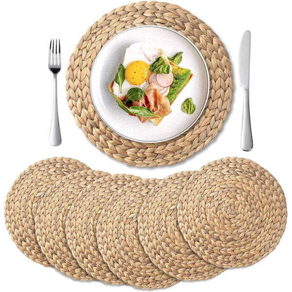 6 kpl (35 cm) - Luonnonmukaiset kudotut vesihyasintti-tabletit, kudottu