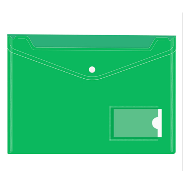 20-pack A4 Plastmapp (Grön) - Dokumentfickor - Tryckknapp