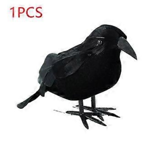 1/2/3kpl Halloween Musta Varis Malli Musta Lintu Korppi Rekvisiitta Pelottava Koriste Eläin
