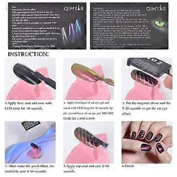 Magnetplatta Trollstav Nagelkonstverktyg för DIY Magisk 3d Magnetisk Polish Kattögon Välj 11st/set
