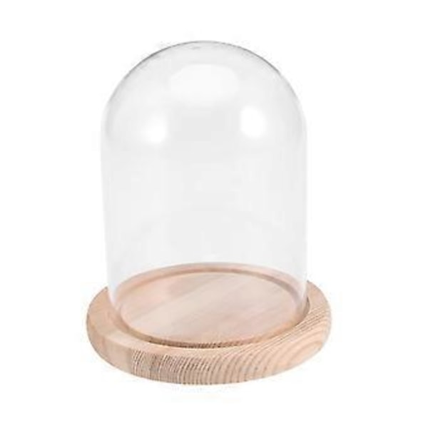 9x12cm Mikro Landskap Evig Transparent Blomsterglaskupa DLY Handgjord Dammtät Kupa Glas Dome på Träbas för Alla Hjärtans Dag