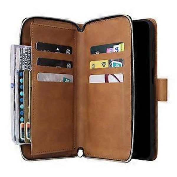 För Samsung Galaxy A15 4G/A15 5G Fodral Läder 9 Kortfack Telefonfodral med Handledsrem Style C