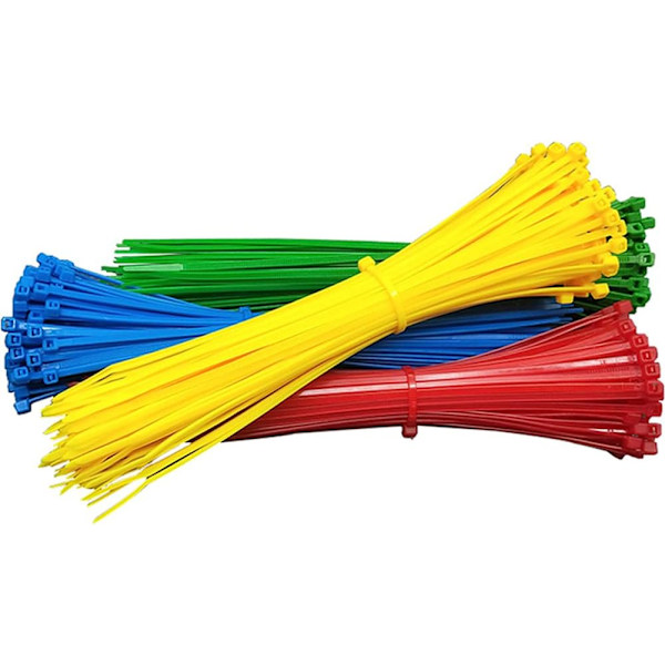 Pakke med 500 Kabelbinder, Rød, 200mm x 2.5mm, Premium Kvalitet Plast