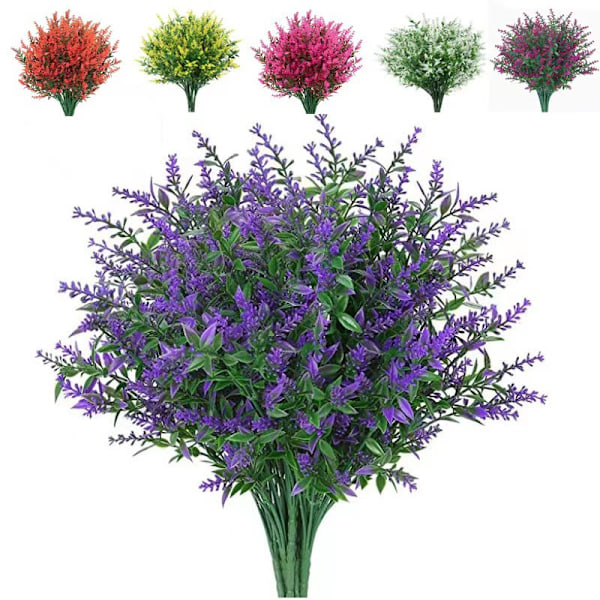 Pakke med 20 stk, lilla PCS kunstige blomster lavendelbukett - Floc