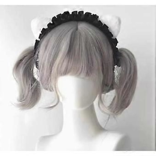 2 stk. Katteører Maid Hodebånd Søte Hårtilbehør for Jenter Bedårende Katteøre Hodeplagg for Cosplay Fester Kawaii Katteøre Hårbånd for Daglig Bruk og Sp