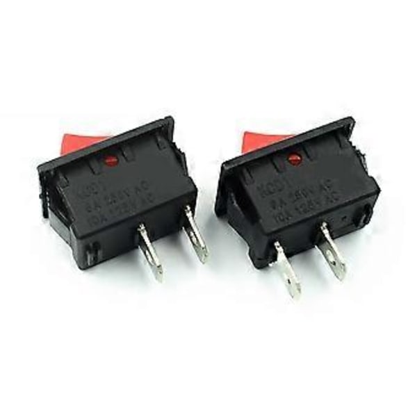 On-Off KCD11 2Pin 2P Sort Rød Båd Bil Vippekontakt 3A 250V 6A 125V AC Knap KCD1-11 10X15 10X15
