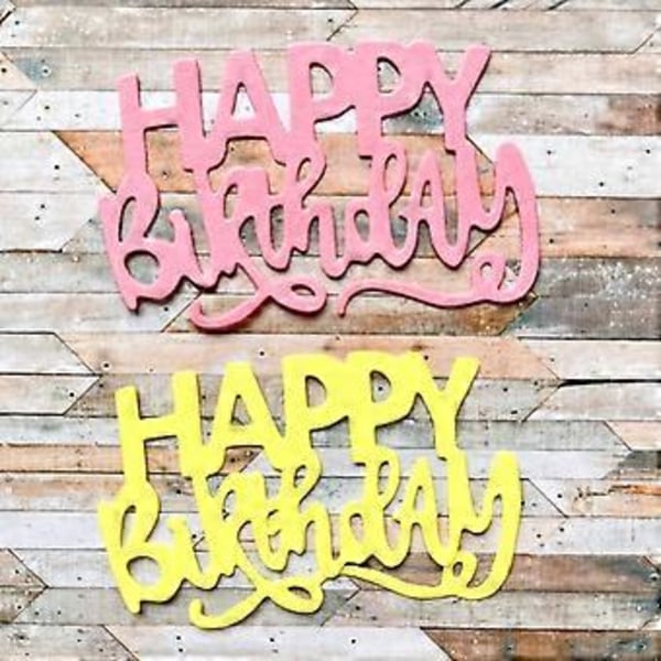 Tillykke med fødselsdagen Metalskærestencils til DIY Scrapbooking Dekorativ Prægning Papirkort Skabelon Dekor Stanseskabeloner