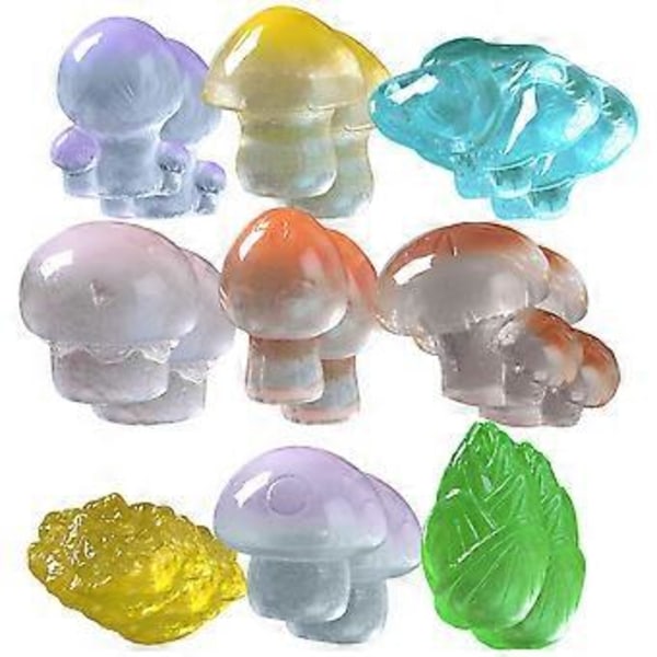 18 stk. Miniature Figurer Resin Fest i Statue Glow Micro Craft Dekor Svampemodeller
