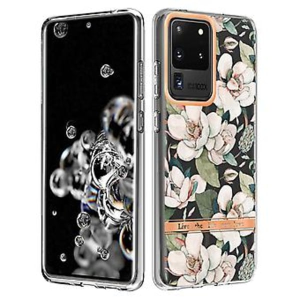 Blomster Planter TPU Cover til Samsung Galaxy S20 Ultra Green