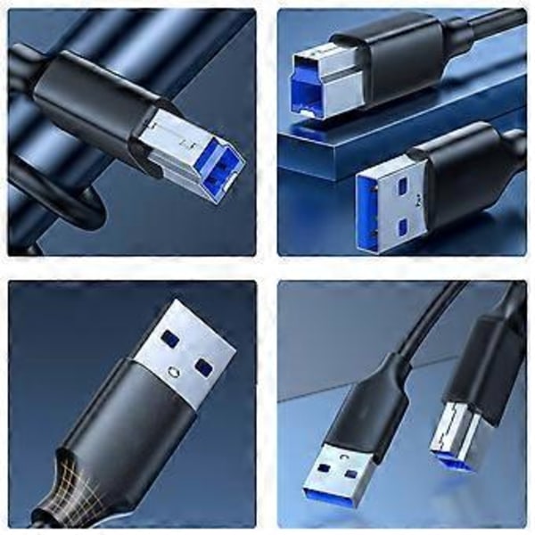 USB 3.0 kabel til printere og scannere, hurtig hastighed, han til han interfaces, dataforbindelse 3m