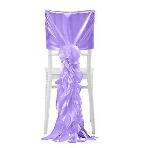 Satinstolbetræk Chiffon Flæser Let at Rengøre til Bryllup og Særlige Lejligheder Dekoration Lilla Purple