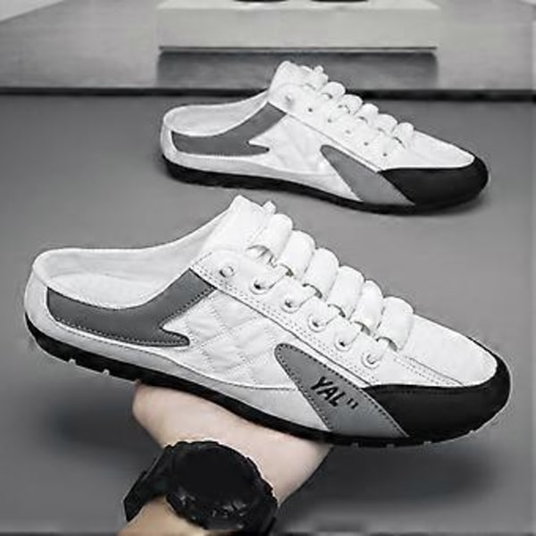 Herr Slip-on Mule Sneakers Herr Clipper Halkfria Tofflor Låg Topp Casual Sportskor Loafers Rygglösa Sneakers för Byxor Vår Sommar Arbete(40) 40
