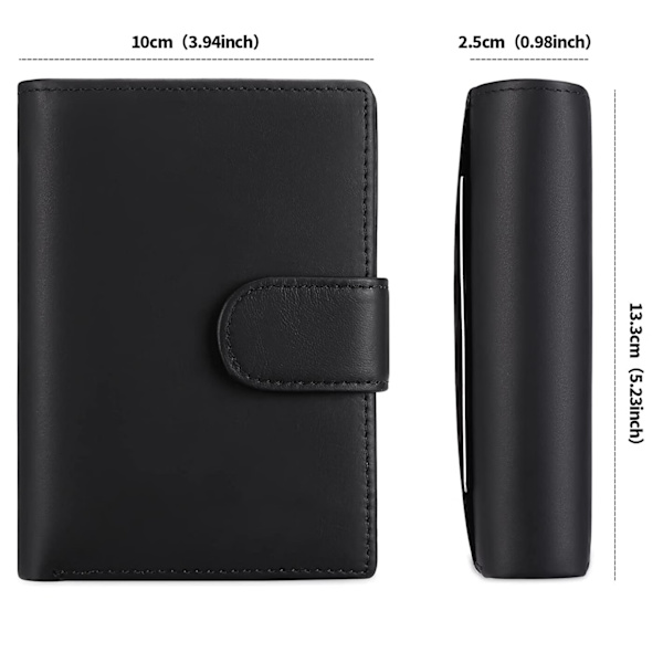 Svart oransje - Stor ekte skinn trifold lommebok for menn, menn