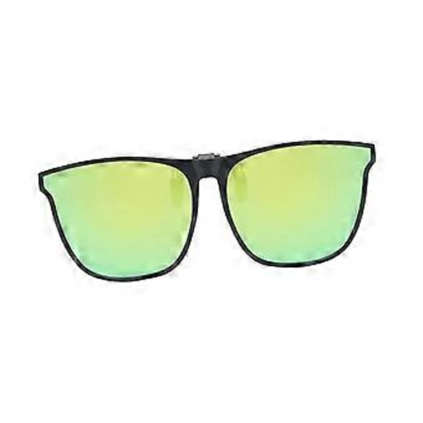 Polariserede Clip-on Solbriller til Mænd Kvinder Solbeskyttelse med Flip Up Anti-Glare Fiske- og Kørebriller - Gylden