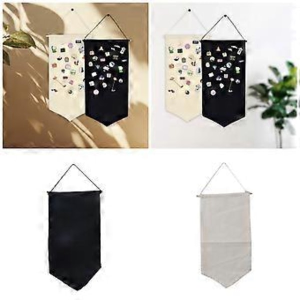 Praktisk Badge Samling Display Tyg Robust Badge Förvaring Tyg Hållare Perfekt för Utställningar och Butiksdisplayer Svart L Black L