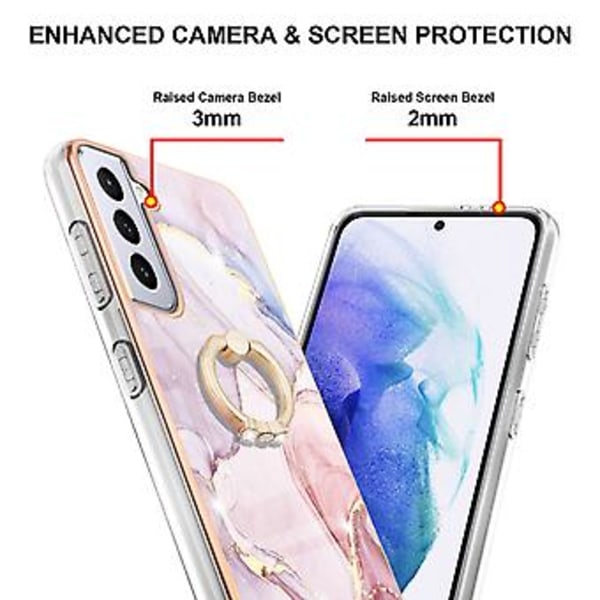 Marmor TPU-skal för Samsung Galaxy S21+ 5G Rose Gold 005
