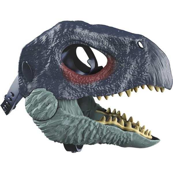 Dinosaurmaske med åpningsbart kjeve, kostyme og rollespillgave