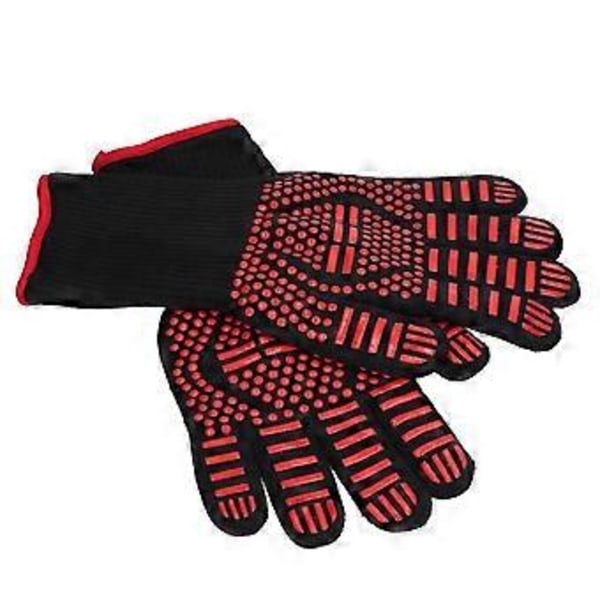 2 st Grillhandskar Oberoende Fingerdesign Tvättbart Polyester Silikonmaterial 500C Värmebeständighet Ugnshandskar