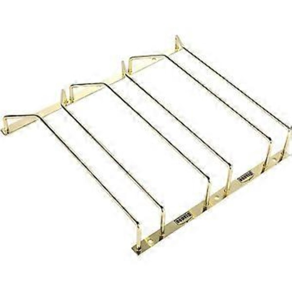 Gullfarget vinglassholder på 27,5 cm for under skap, stativ for vinglass, oppbevaringsstativ for stettglass, 3 rader