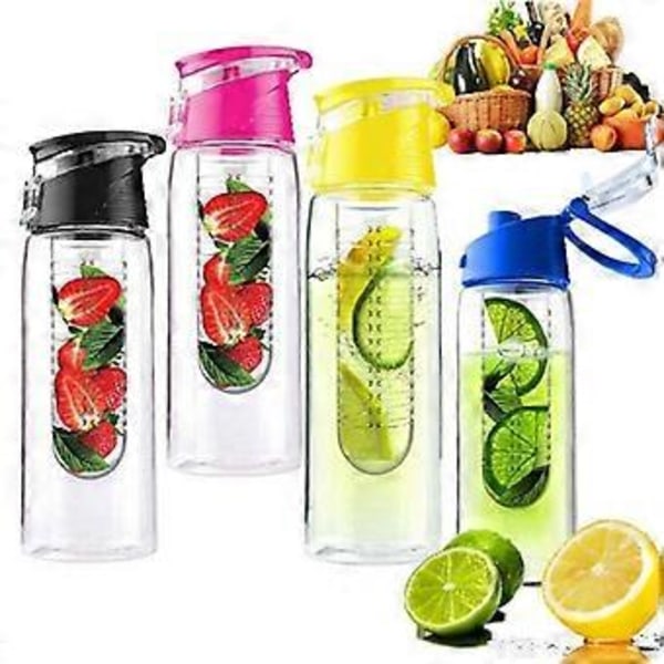 800ML Kannettava hedelmäinfuusiovesipullo Lasten ulkoiluun Urheiluun Sitruunamehupullo