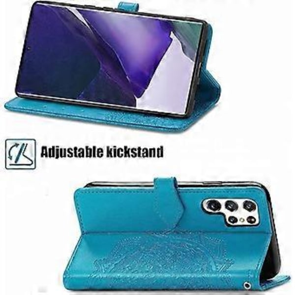 För Samsung Galaxy S22 Ultra Plånboksfodral, [Blomsterpräglat] Premium PU Läder Plånbok Flip Skyddande Telefonfodral med Kortfack och Ställ för S