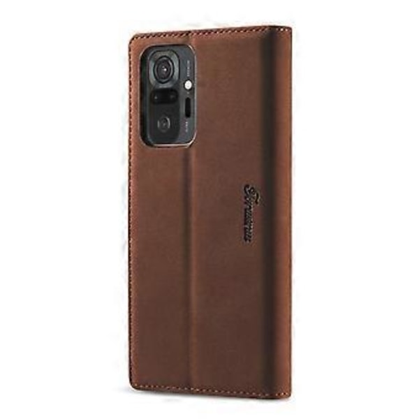 For Xiaomi Redmi Note 10 Pro Forwenw F1 Series Læder Etui Brown