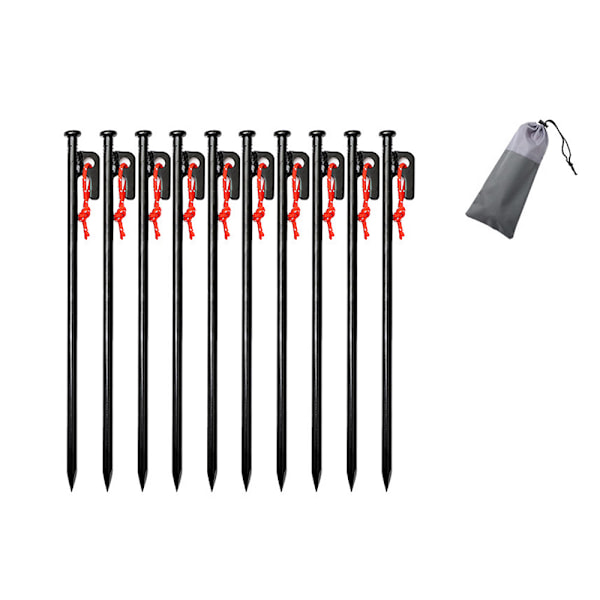 Stålteltplugger (03 Stål - 10 stk, 30 cm) Campingplugger med