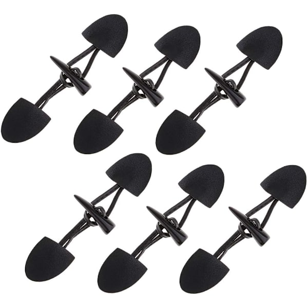 6 Par Leather Knapper Horn Toggle Duffle Knapper til Frakke Kaffe