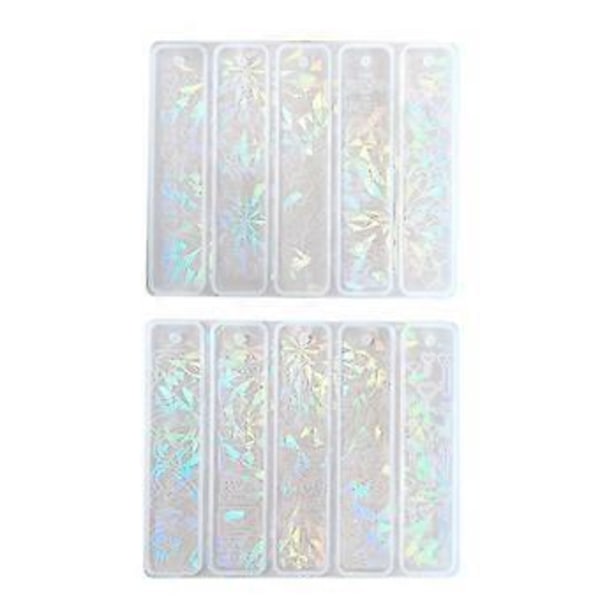 Rektangulær Bogmærke Silikoneform Holografisk Laser Bogmærke Fremstilling Form DIY Hjerte Epoxy Resin Former Håndlavet Værktøj Klar Clear