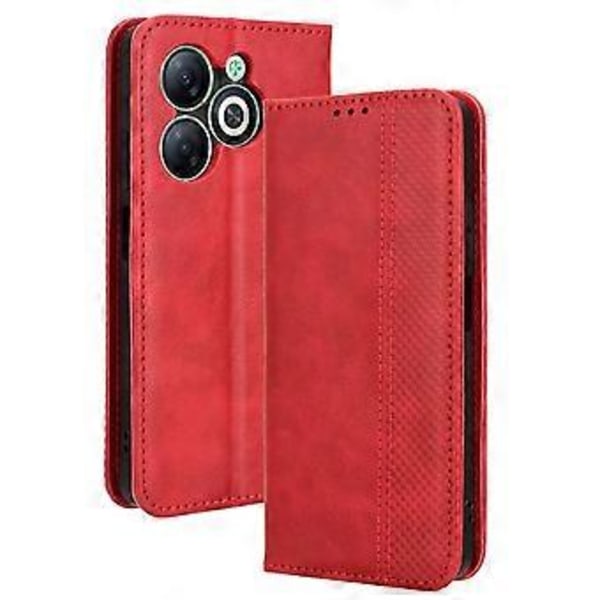 Infinix Smart 8 4G X6525 / Smart 8 HD 4G Retro PU-nahkainen puhelinkotelo lompakkotelineellä Style C