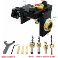 Doweling Jig Wood Pocket Hole Jig Kit Vertical Drilling Detachabl