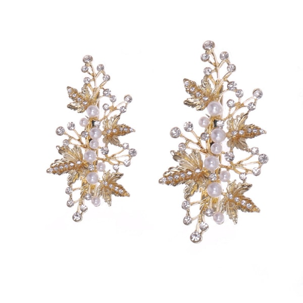 Gold#E Bröllop Kristall Hår Rankor Blomma Blad Hårprydnader Bröllop