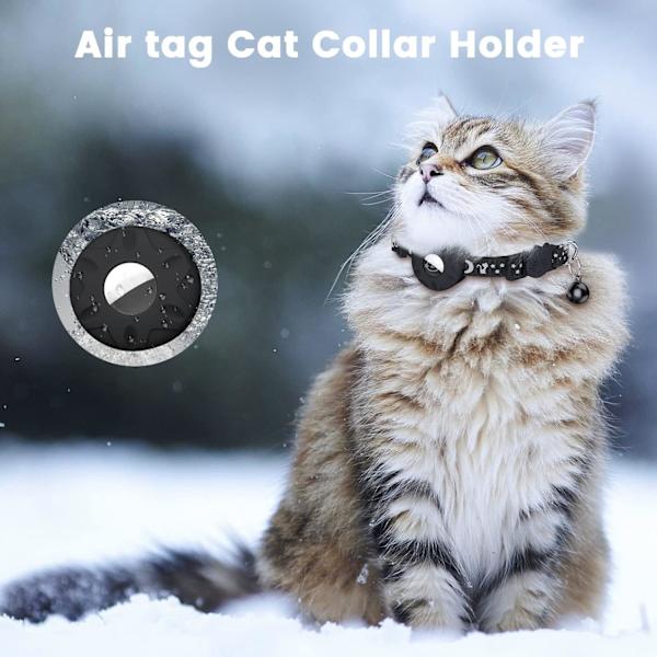 (svart) Halsband för katt, reflekterande halsband för katt med säkerhetsspänne a