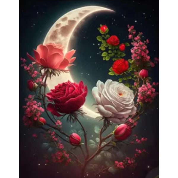30x40cm 5D DIY Diamantmålning Full, Rose Serie#G, DIY Diamant Strass