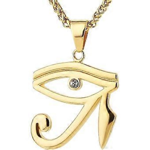 CZ Horus' øje Egypten Beskyttelsesvedhæng på rustfrit stål halskæde Antikt egyptisk symbol på beskyttelse